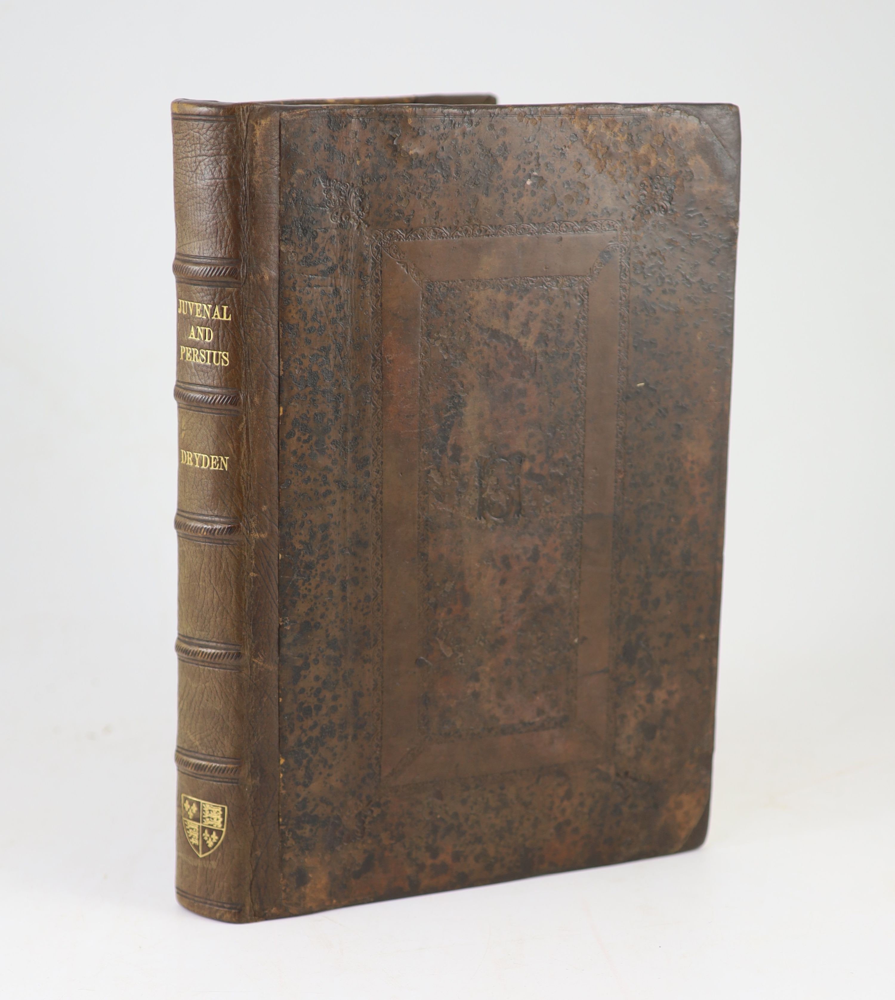 Dryden, John - The Satires of Decimus Junius Juvenalis. Translated into English Verse. By Mr Dryden ... Together with the Satires of Aulus Persius Flaccus ... contemp. panelled calf